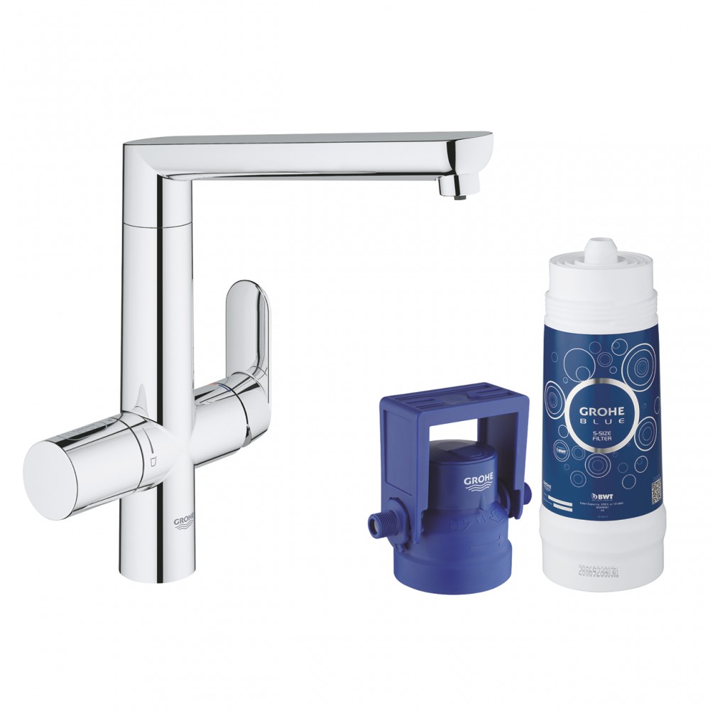 GROHE miscelatore monocomando a U con sistema BLUE HOME per 3 tipologie  di acqua 