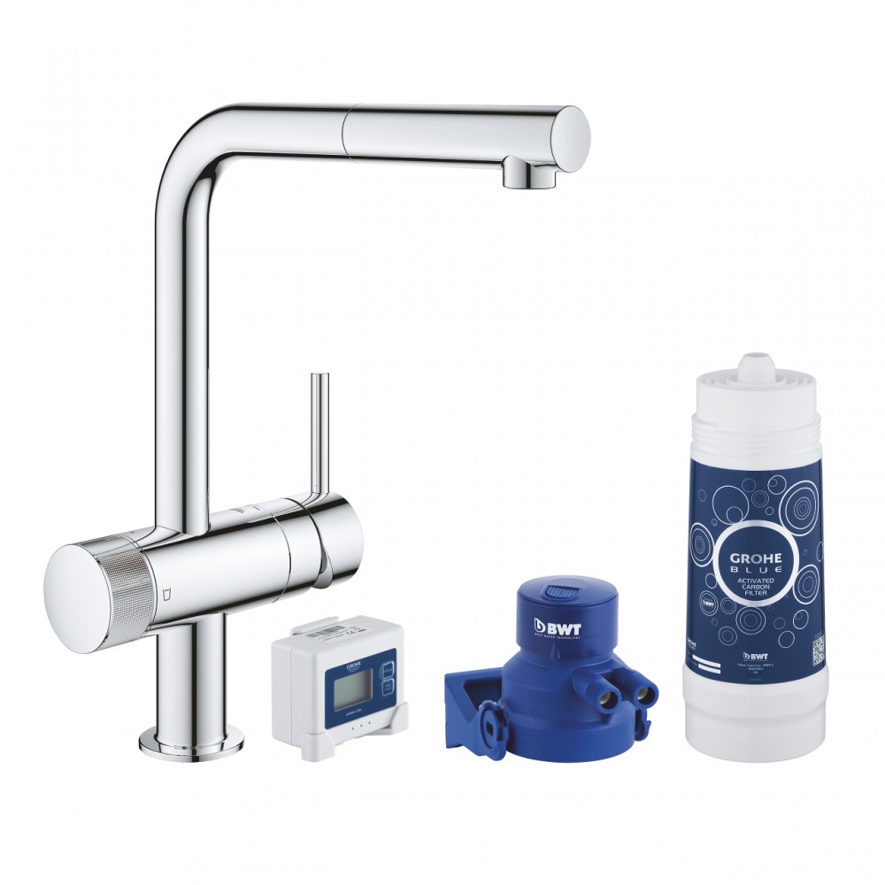 GROHE BLUE PURE MINTA - MISCELATORE CON FILTRAGGIO DELL'ACQUA E DOCCIA  ESTRAIBILE CROMATO - 30382000