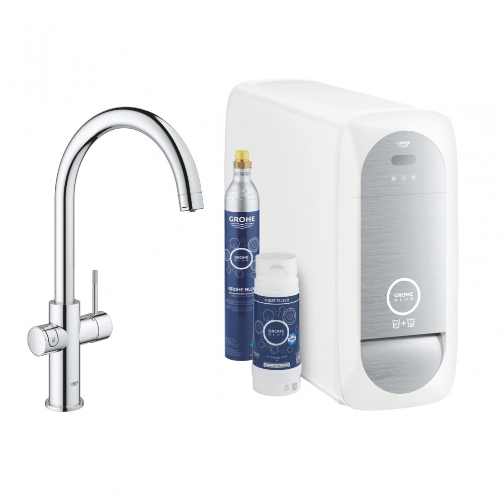 GROHE BLUE HOME - MISCELATORE CROMATO DA LAVELLO CONNESSIONE WIFI  DEPURATORE ACQUA LISCIA E FRIZZANTE - 31455001